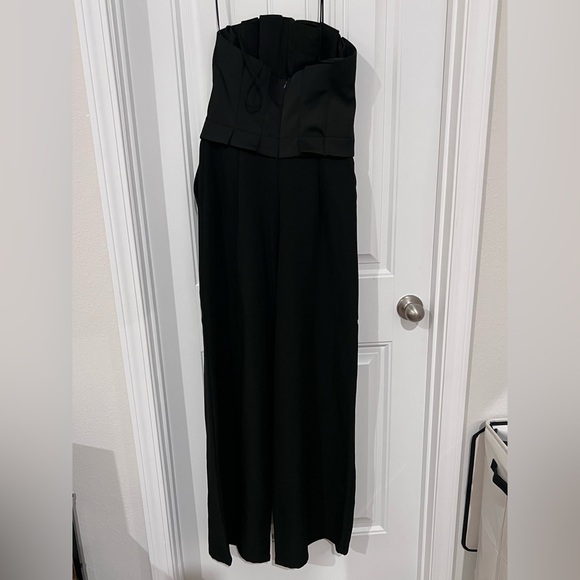 Zara Women’s Black Wide Leg Crepe Jumpsuit – Size M – Brand New With Tags - Picture 4 of 7
